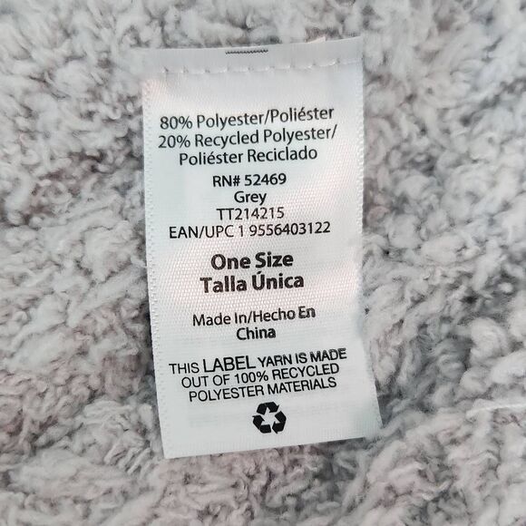 Gray Rib Blanket Scarf One Size Gray Fluffy Ribbed Knit Scarf - Picture 4 of 6